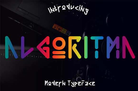 Algoritma: A Futuristic Display Font for Digital Creatives