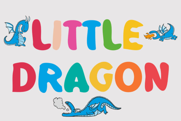 Little Dragon Font for Cute and Commercial Craft Projects